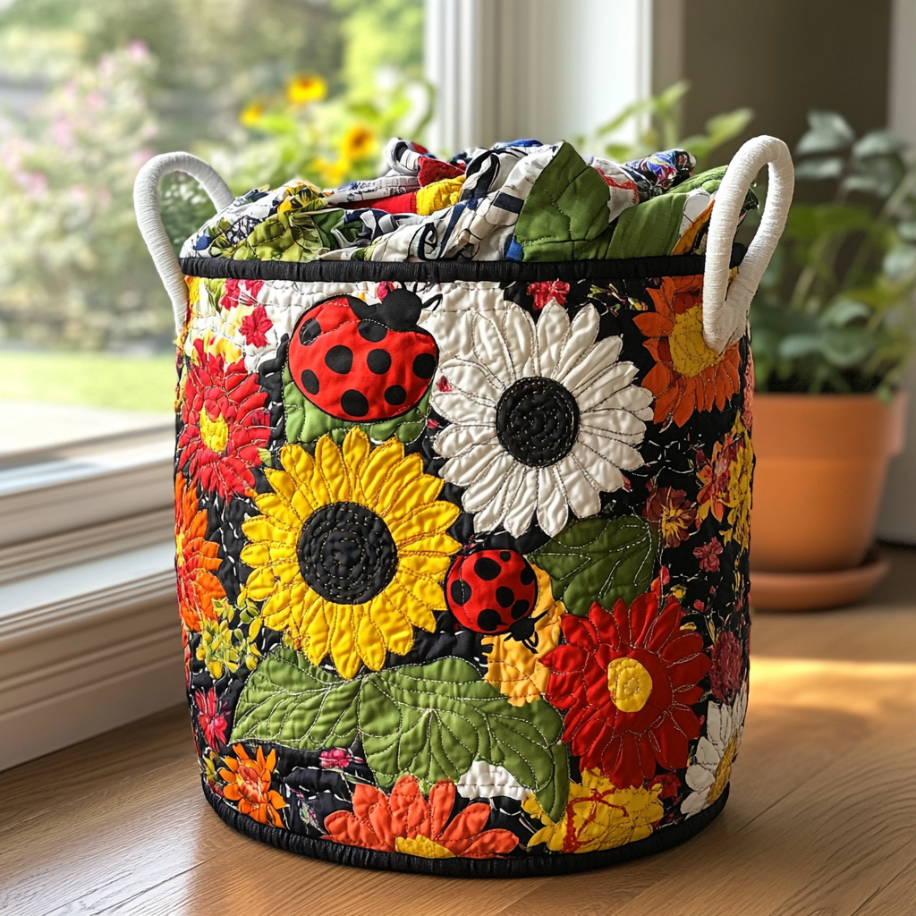 Ladybug Blooms Laundry Basket Laundry Gifts, Housewarming Gift Ideas, Mother's Day Gifts