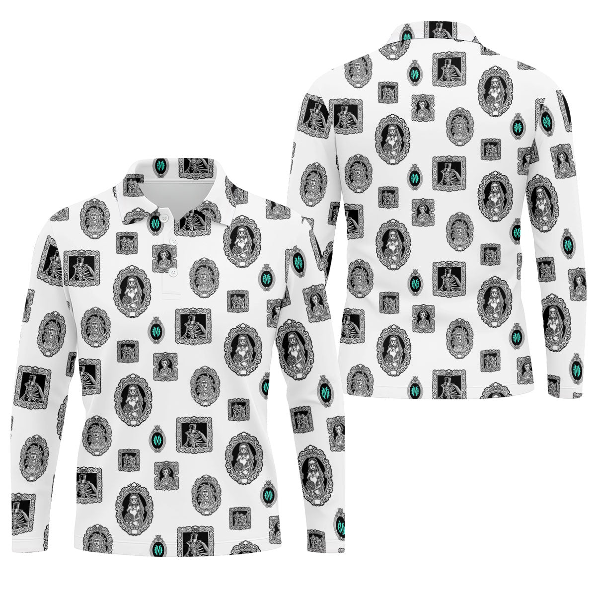 Gothic Portrait Halloween Horror Character Polo Shirt, Golf Shirt, Golf Shirts For Men