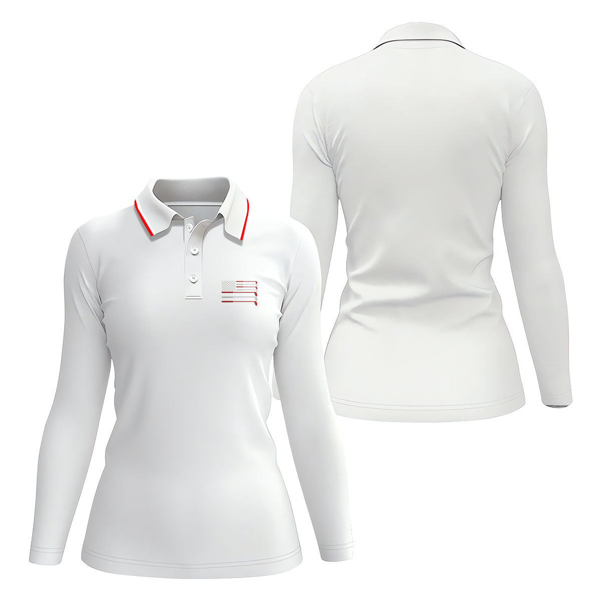 Golf Clubs US Flag Logo 250 Years White Golf Shirt, Patriotic 4th Of July Golf Shirt For Women