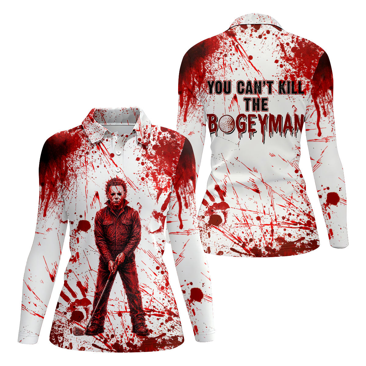 You Can't Kill The Bogeyman Halloween Polo Shirt, Womens Golf Tops, Golf Polo For Women