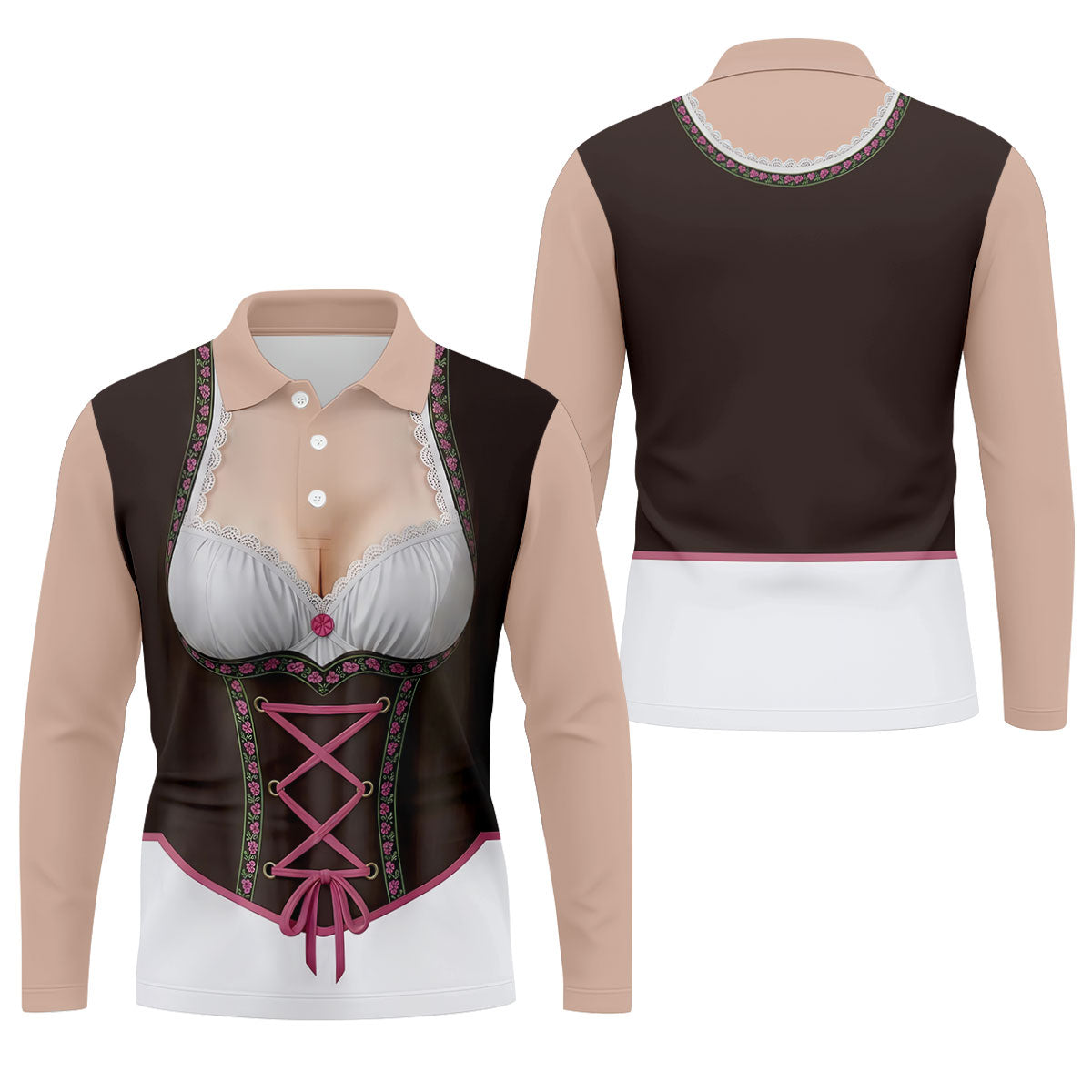 Funny Oktoberfest Costume Lederhosen Polo Shirt, Mens Golf Polo, Golf Shirts For Men