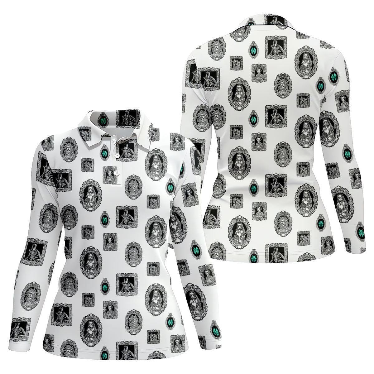 Gothic Portrait Halloween Horror Character Polo Shirt, Golf Shirt, Golf Shirts For Women