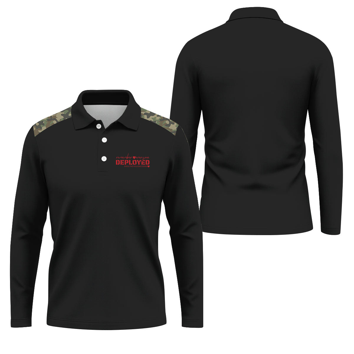 Remember Everyone Deployed Camo Black Patriotic 4th Of July Golf Shirt, 250th Anniversary Golf Shirts For Men