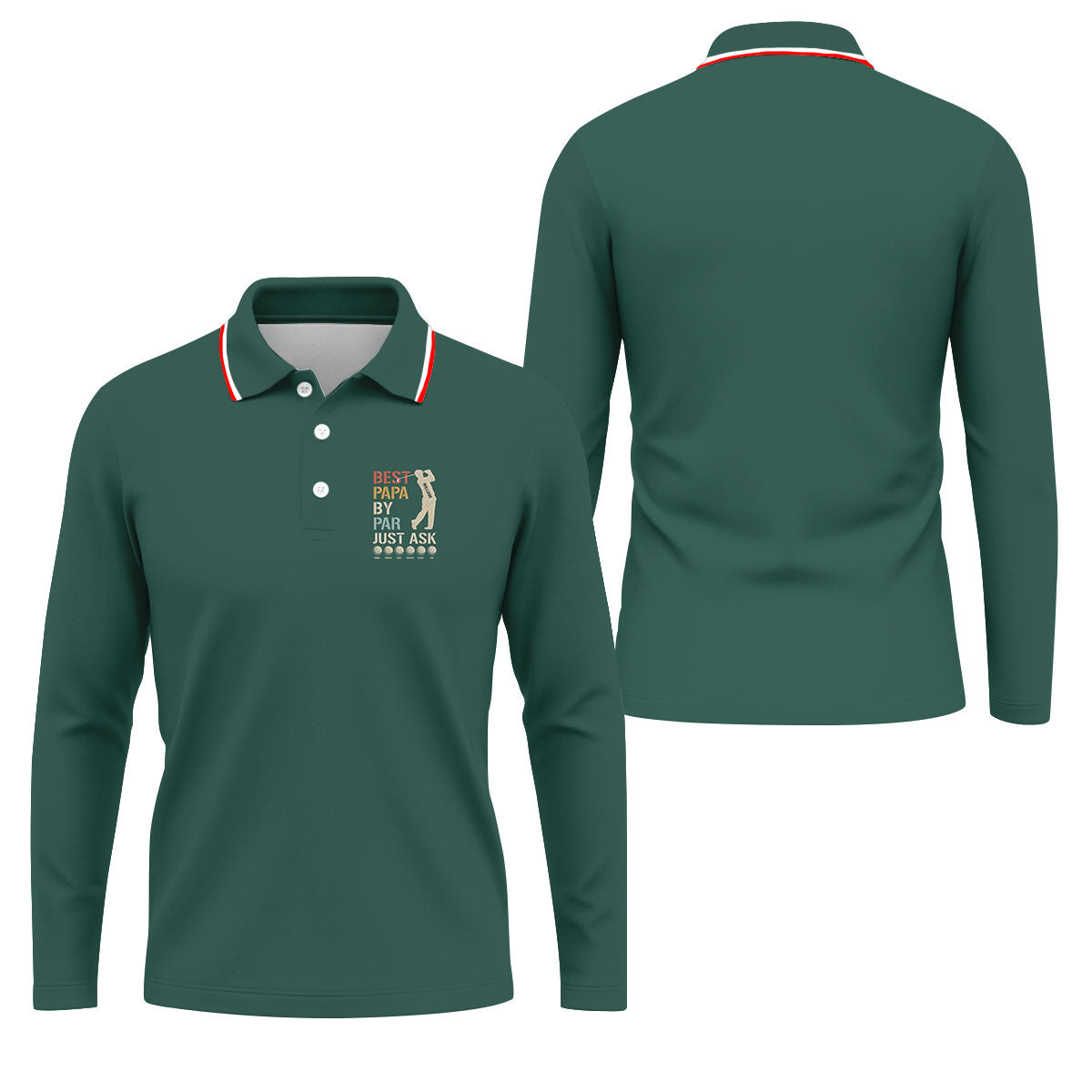 Best Dad Papa By Par Just Ask Father's Day Golf Shirt, Golf Gift For Dad, Polo Shirts For Men