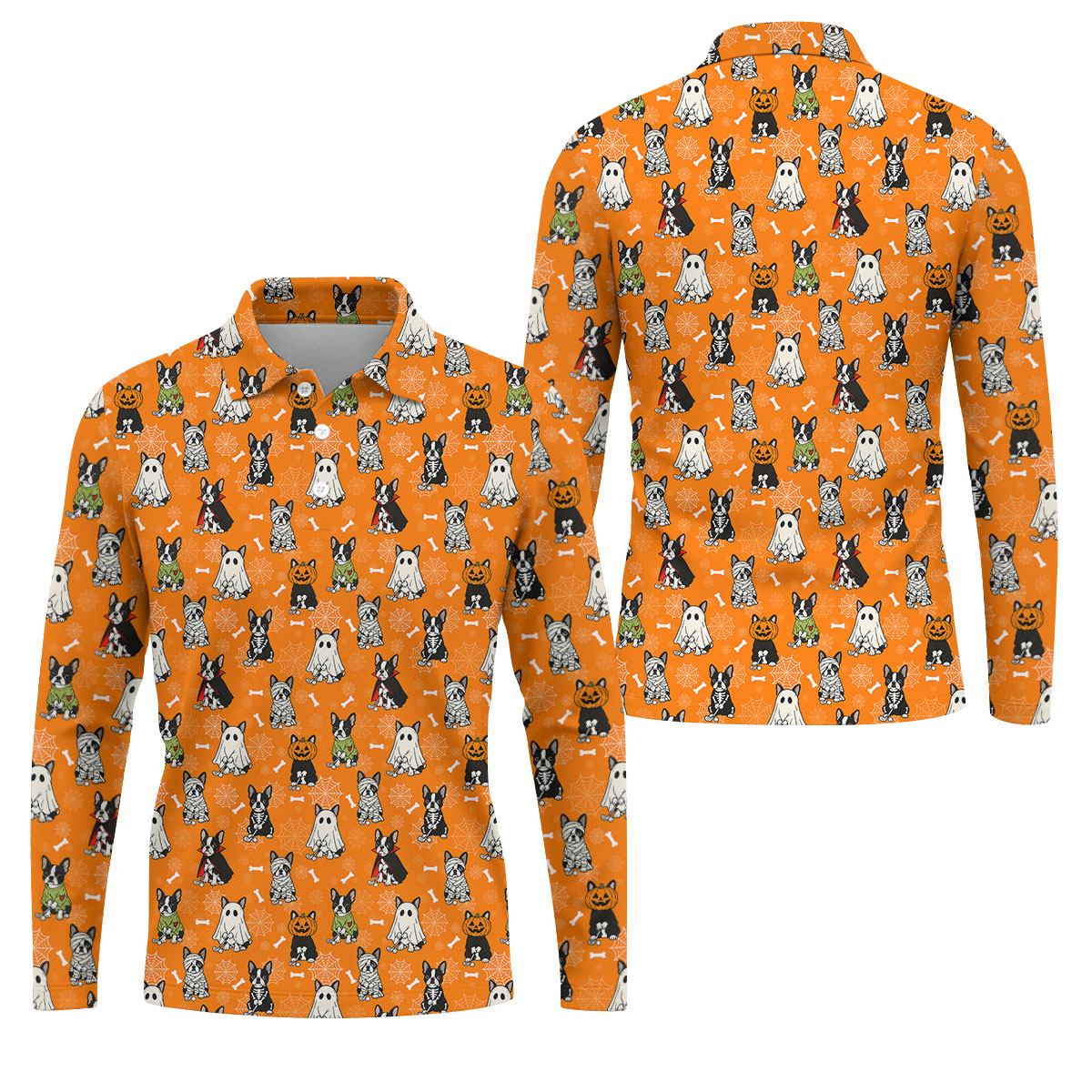 Halloween Dog Costume Pattern Golf Polo Shirt, Mens Golf Shirts, Polo Shirts For Men