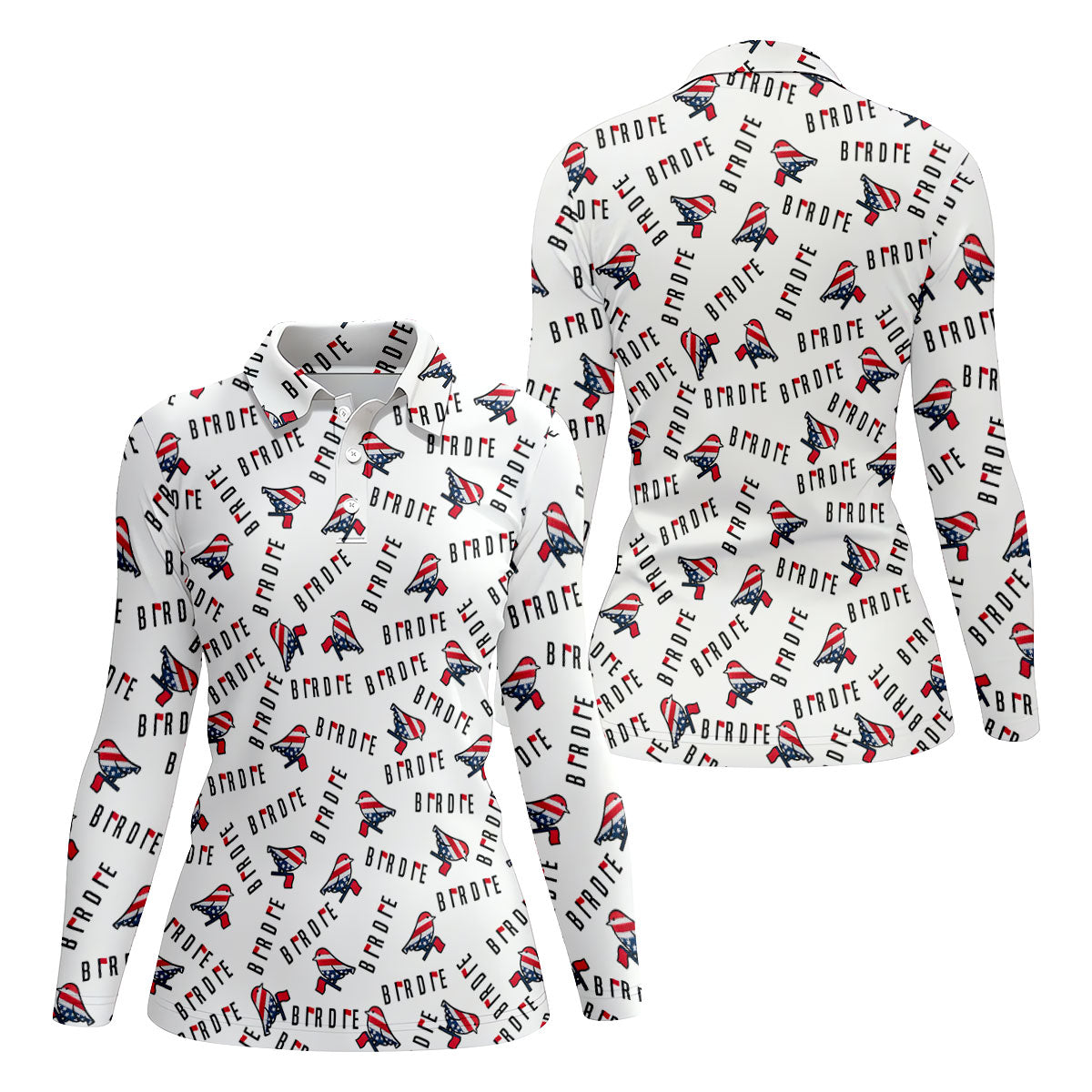 American Flag Pattern Patriotic 4th Of July Ladies Golf Shirts, 250th Anniversary Golf Shirt For Women