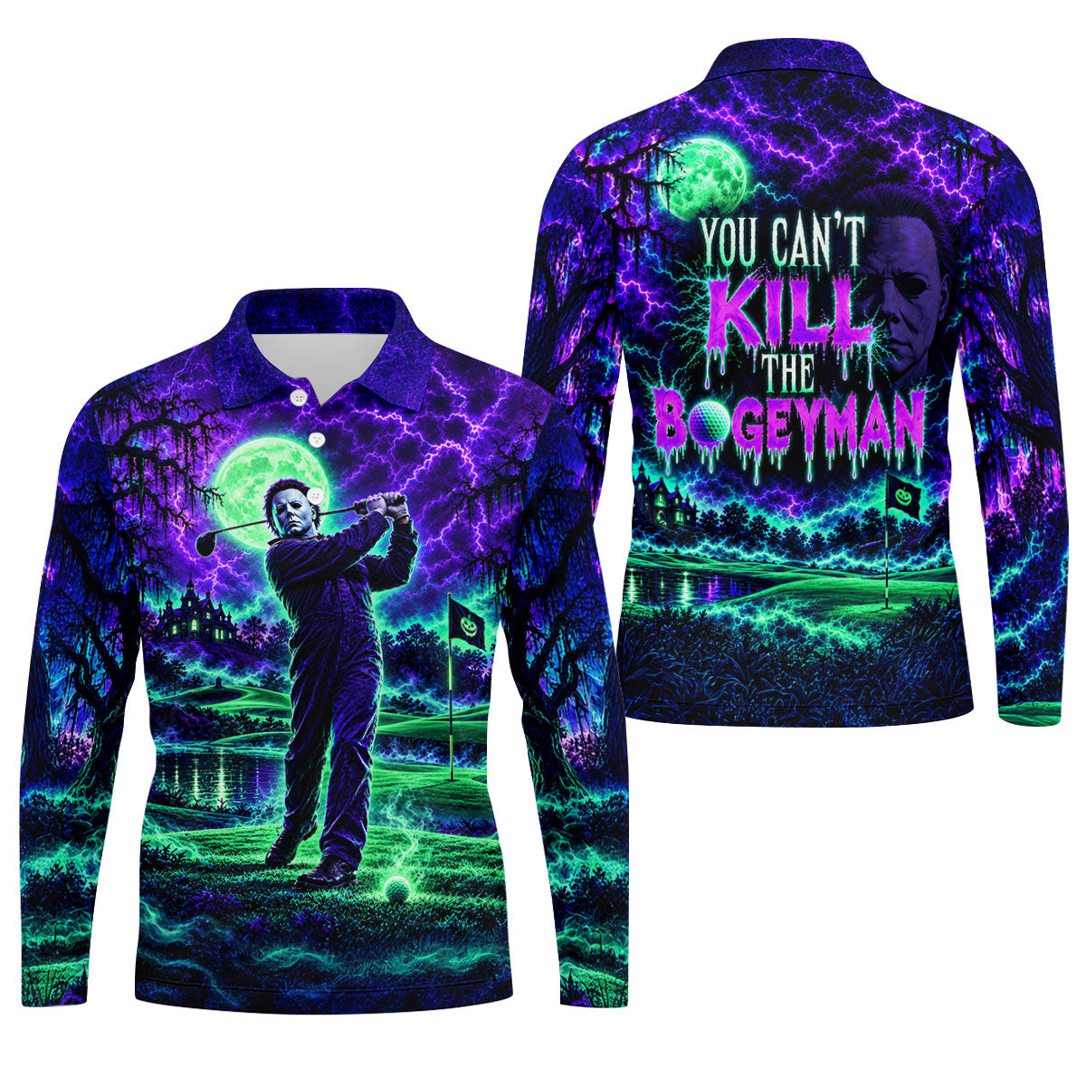 Halloween You Can't Kill The Bogeyman Horror Character Shirt, Mens Polo Shirt, Golf Wear