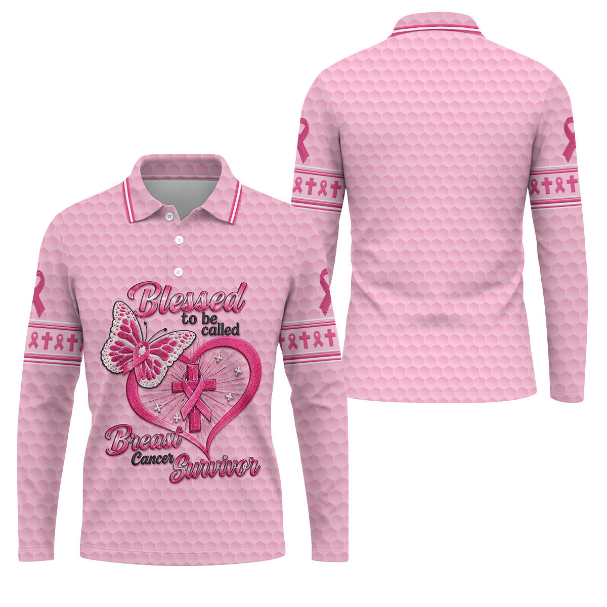 Blessed To Be Called Breast Cancer Survivor Golf Shirt, Mens Golf Polo, Golf Shirts For Men