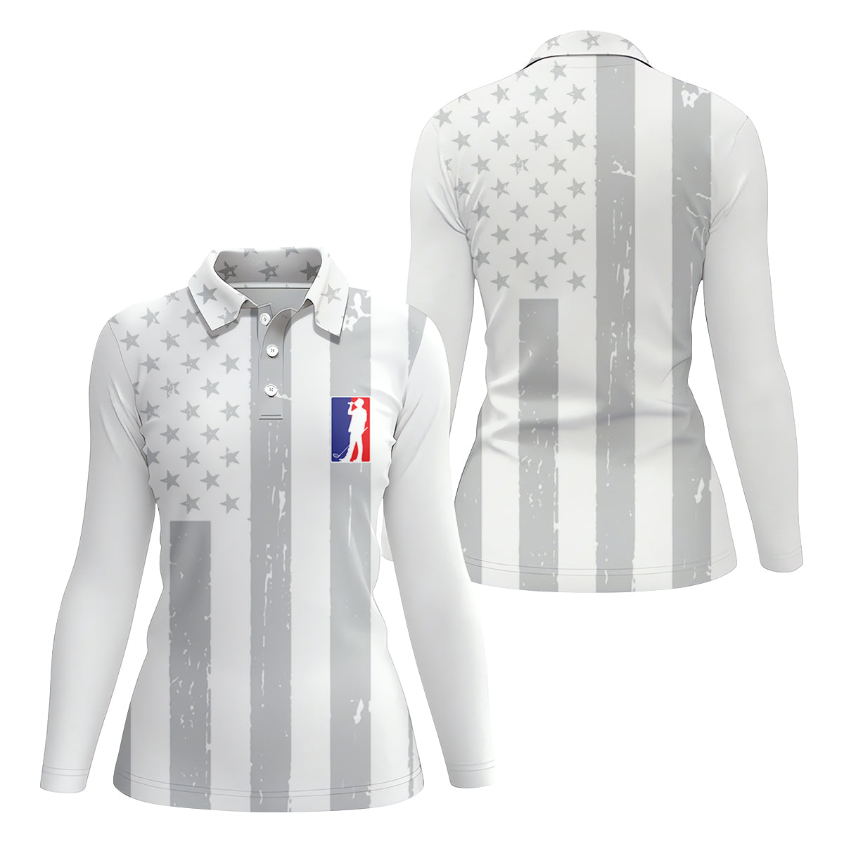 The Game Of Golf American Flag Patriot Women's Golf Shirts, Women's Golf Tops, Ladies Golf Shirt