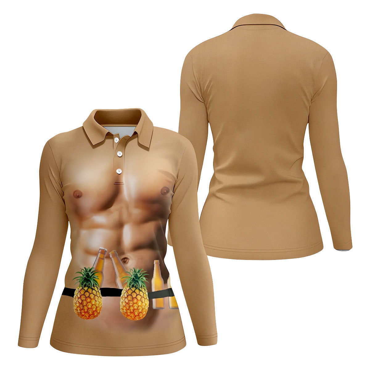 Funny Muscle Pineapple Beer Hawaiian Golf Shirt, Golf Shirt For Women, Golfing Apparel