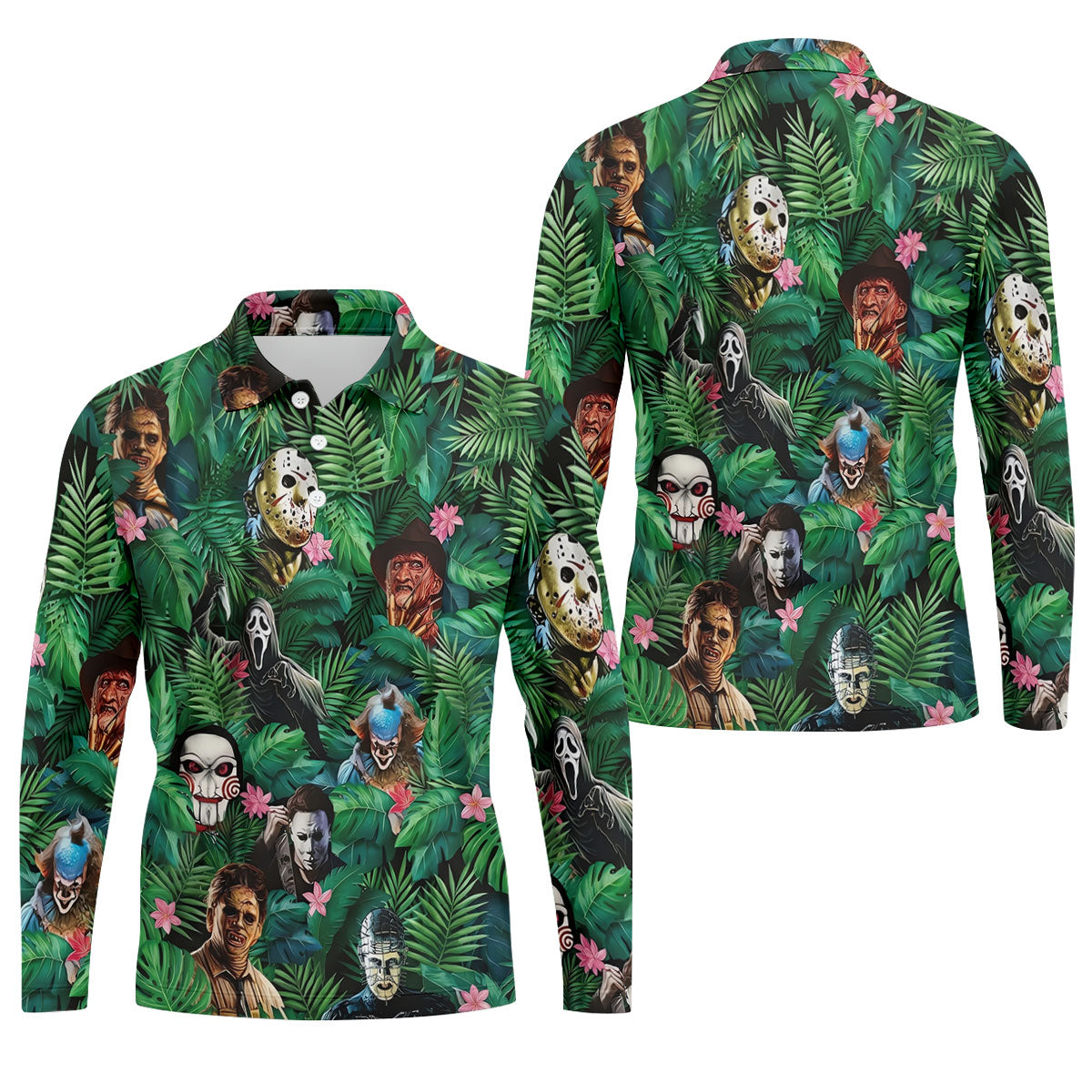 Hidden Horror Villains Jungle Hawaiian Golf Shirt, Hawaiian Golf Shirt, Golf Polo Shirts For Men
