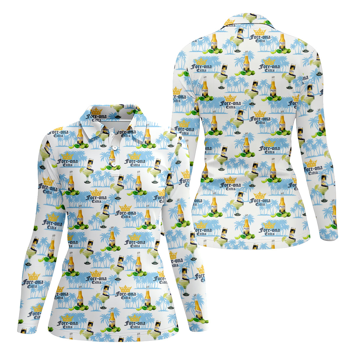 Fore-ona Extra Find Your Fairway Golf And Beer Fun Women's Golf Shirts, Ladies Golf Shirts