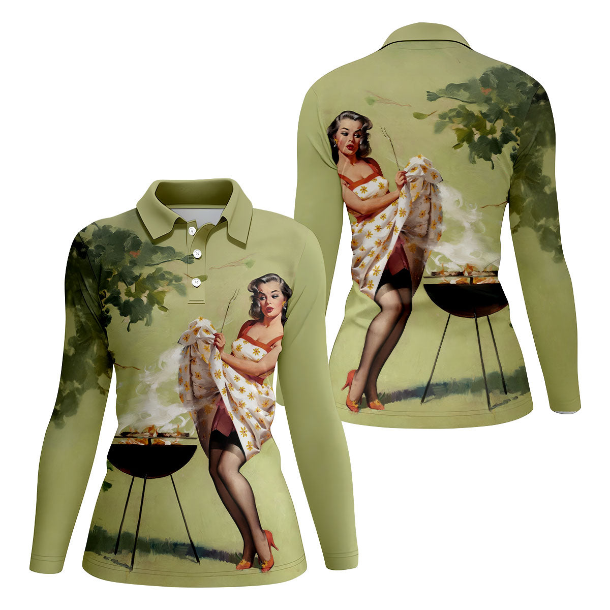 Hot Beauty Fun Women's Golf Shirts, Retro Golf Shirt, Golf Shirt For Women, Ladies Golf Shirts