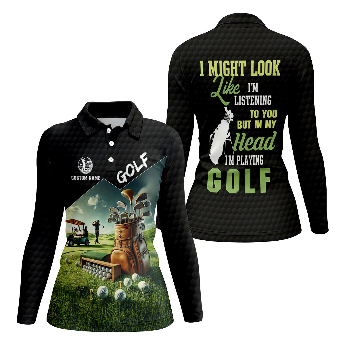 In My Head I'm Playing Golf Funny Golf Shirt, Custom Golf Shirts, Golf Shirt For Women
