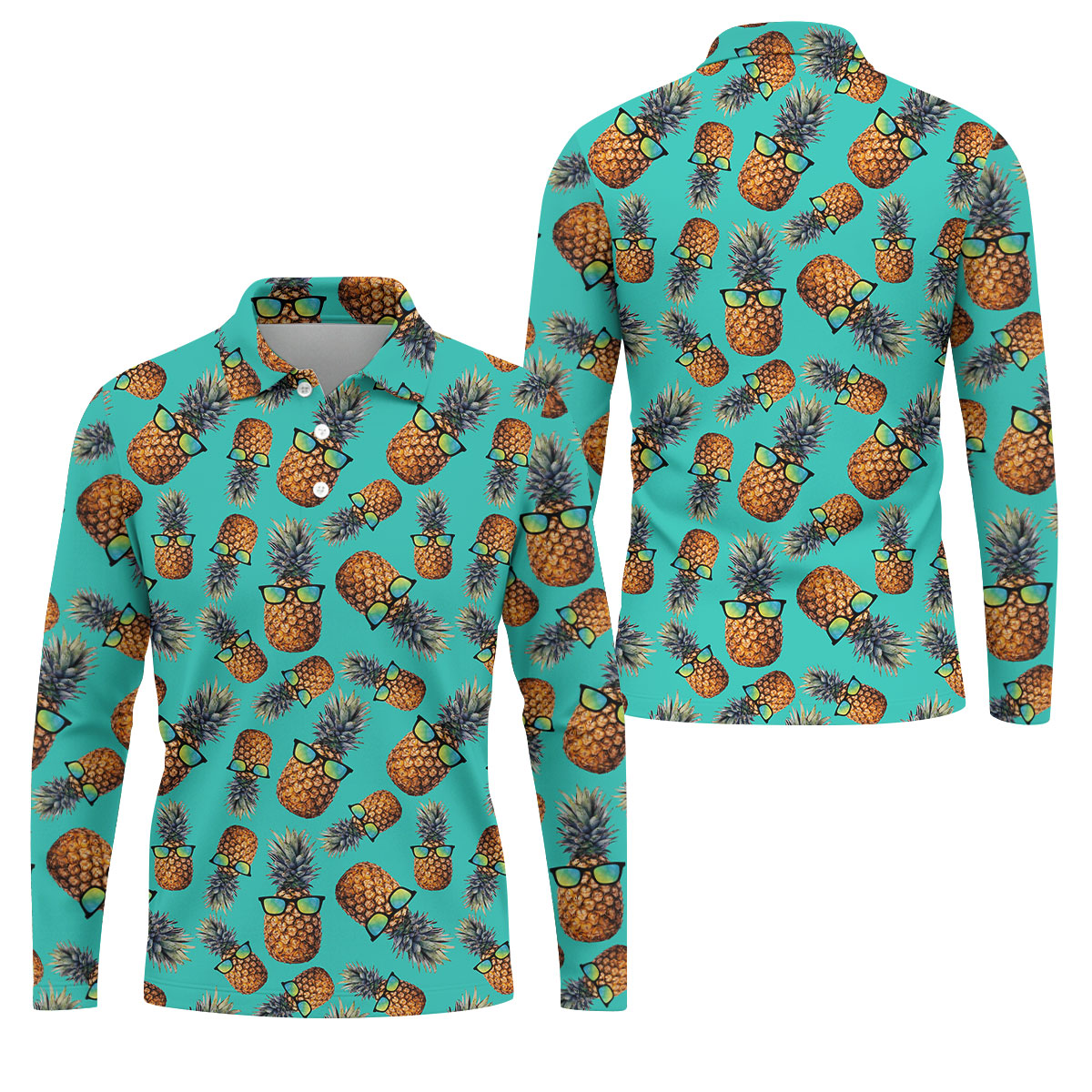 Cool Pineapple Tropical Theme Hawaiian Golf Shirt, Polo Shirts For Men, Golfing Apparel