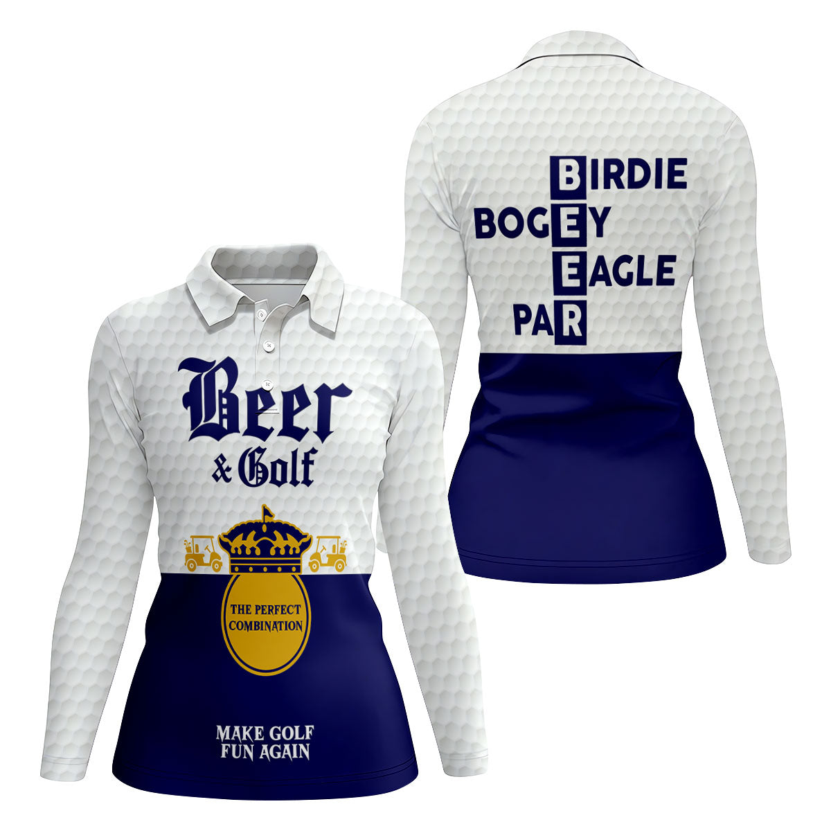 Beer And Golf The Perfect Combination Golf Shirt For Women, Ladies Golf Shirts, Women's Sleeveless Golf Shirts