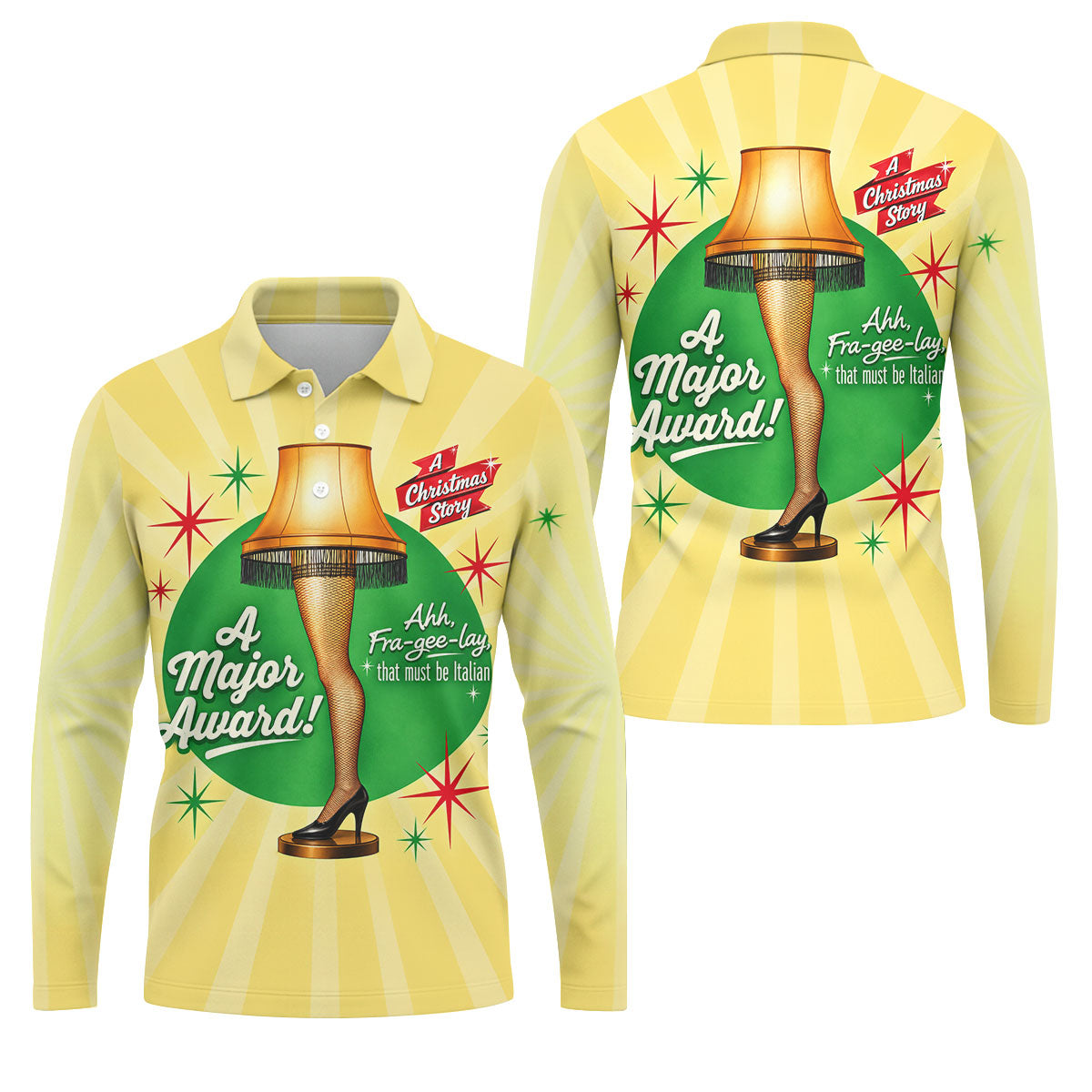 Christmas Leg Lamp Quote Golf Polo Shirt, Mens Golf Shirts, Polo Shirts For Men