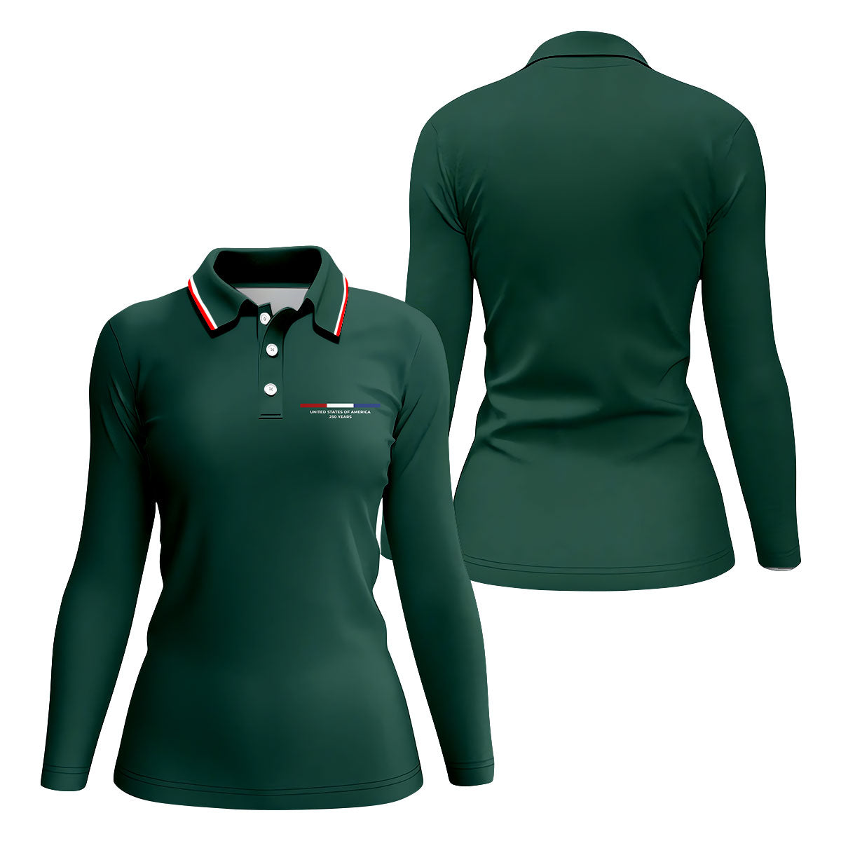 United States Of America 250 Years Green Golf Shirt, Patriotic Golf Shirt, Golf Shirt For Women