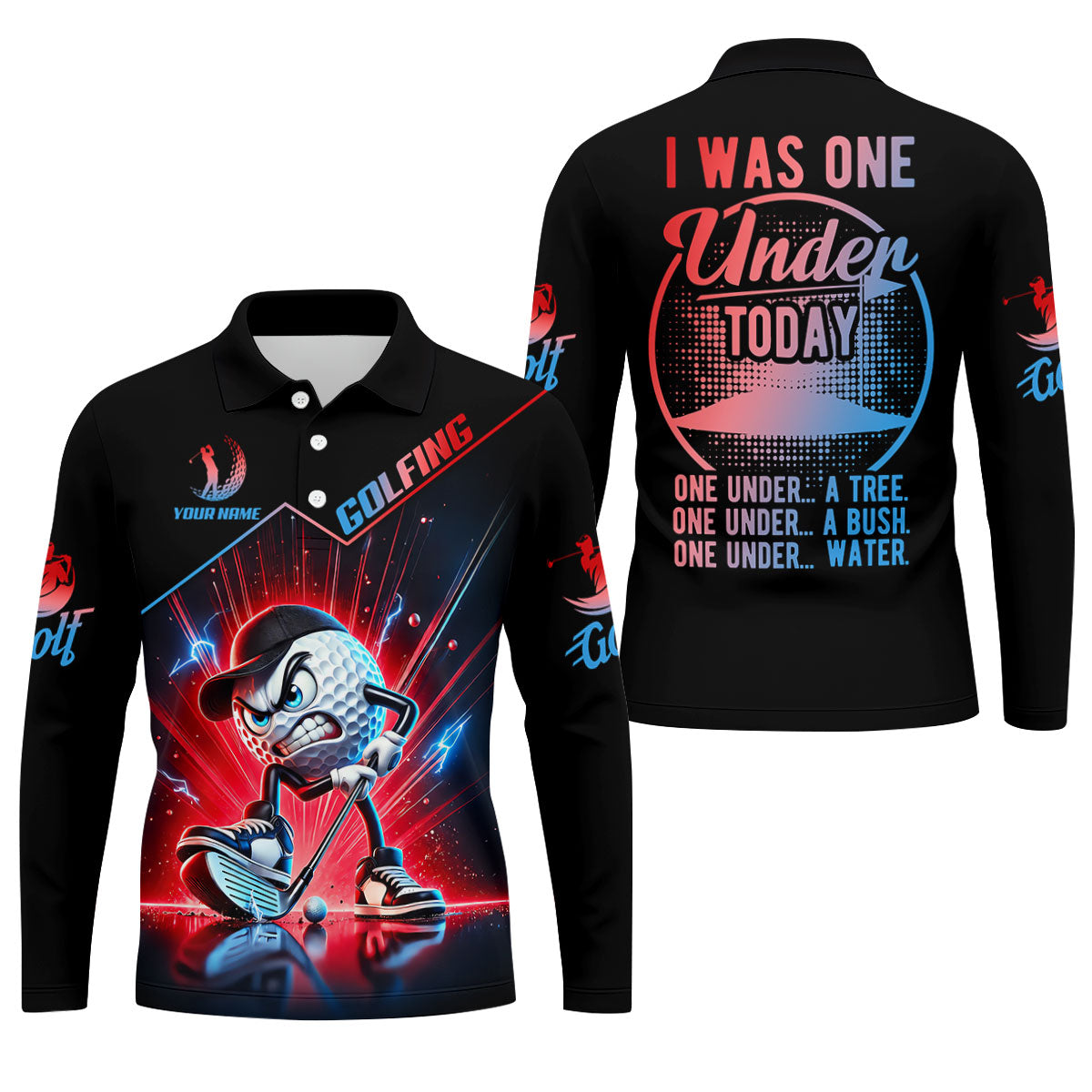 Custom I Was One Under Today Golf Polo Shirt, Men's Golf Shirt, Printed Golf Shirts