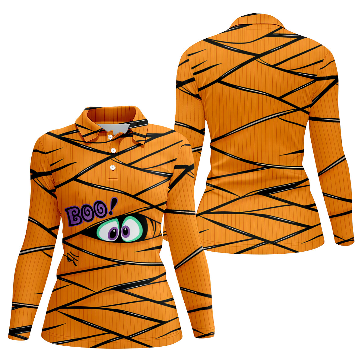 Boo Mummy Halloween Horror Character Polo Shirt, Ladies Golf Shirts, Golf Shirts For Women