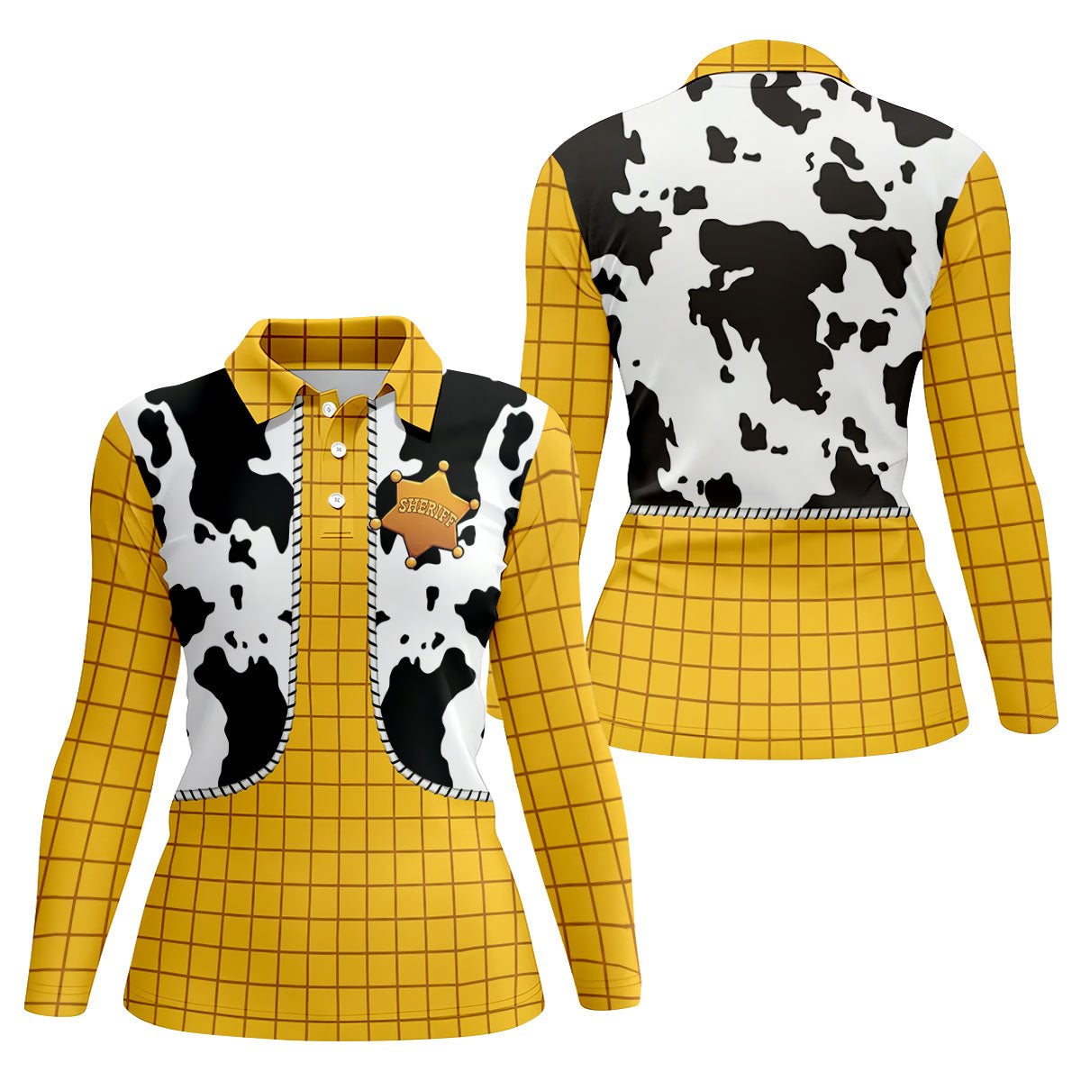 Cowboy Toy Hawaiian Golf Shirt, Cartoon Style Women's Golf Tops, Ladies Golf Shirts