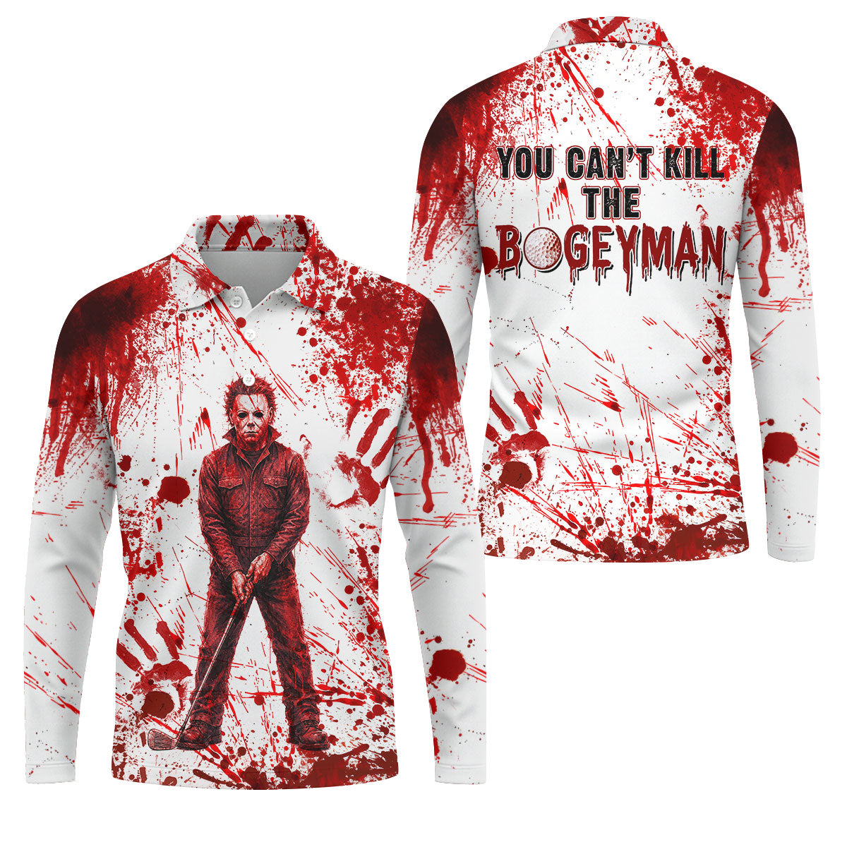 You Can't Kill The Bogeyman Halloween Polo Shirt, Mens Golf Polo, Golf Shirts For Men