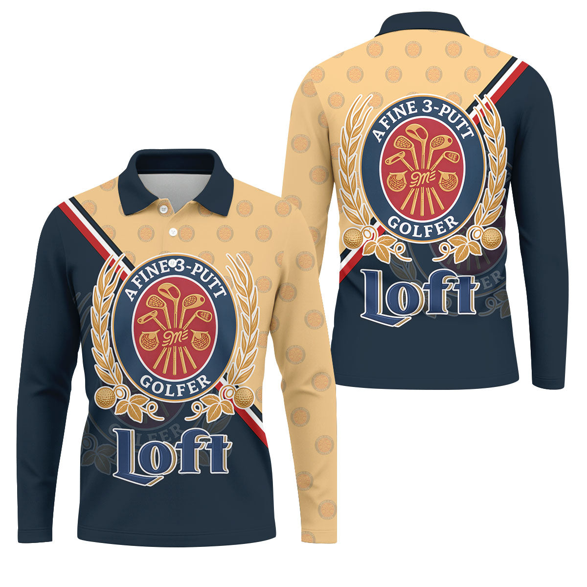 A Fine 3 Putt Golfer Badge Golf Shirt, Funny Golf Shirt, Hawaiian Golf Shirt, Long Sleeve Polo Shirts
