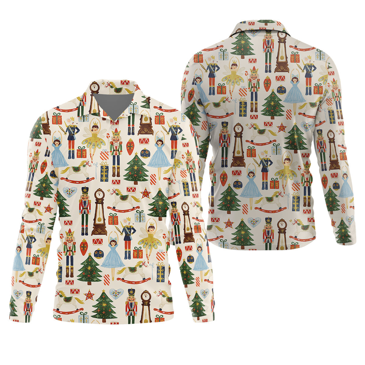 Vintage Nutcracker Christmas Golf Shirt, Men's Golf Polo Shirts, Cute Golf Outfit, Golf Gift For Men