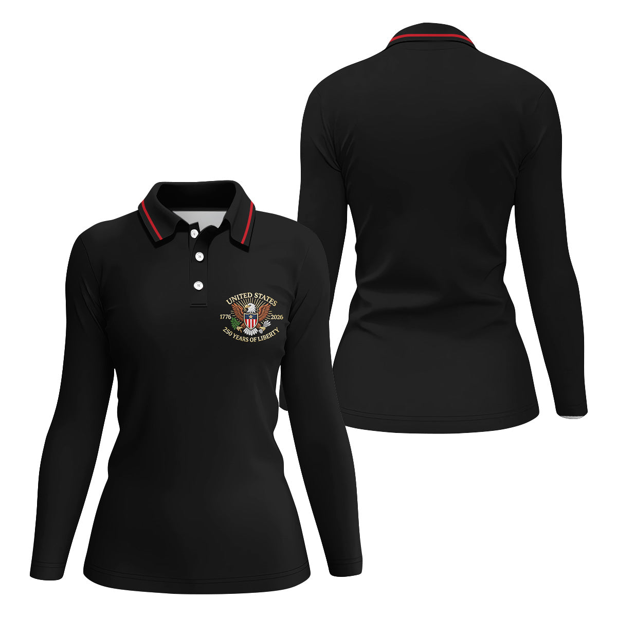 America Bald Eagle 250 Years Of Liberty Patriotic 4th Of July Golf Shirt, Golf Shirt For Women