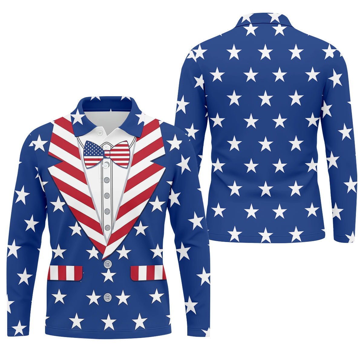 US Flag Costume Patriotic 4th Of July Golf Shirt, 250th Anniversary Polo Shirts For Men