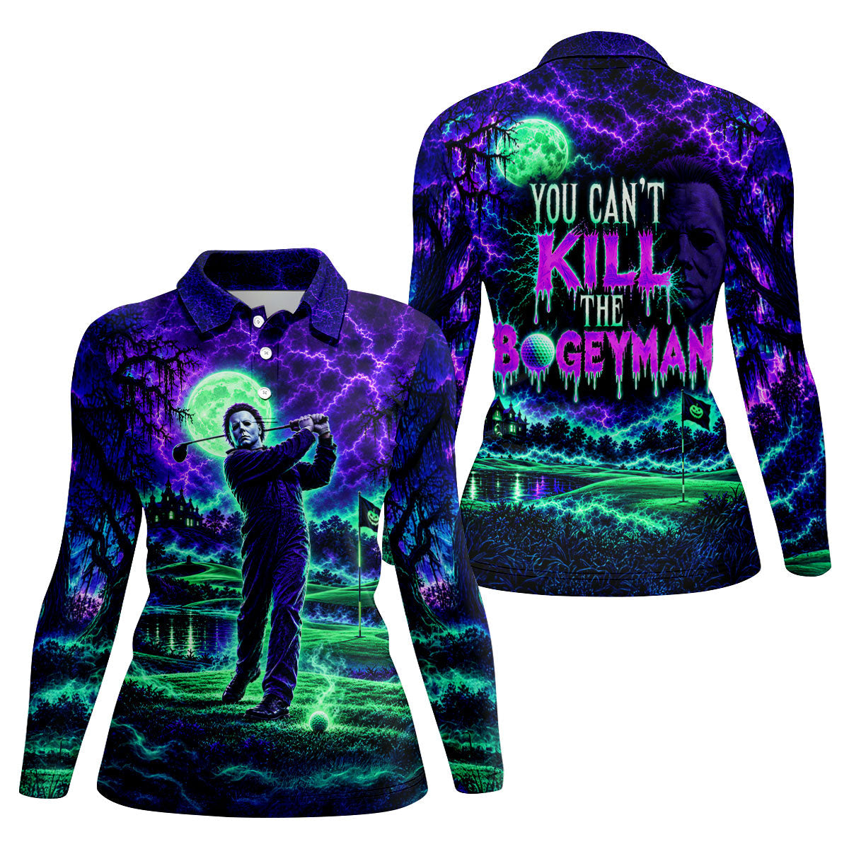 Halloween You Can't Kill The Bogeyman Horror Character Shirt, Womens Polo Shirt, Golf Wear