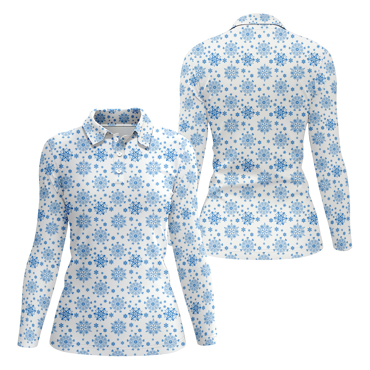 Dirty Funny Adult Humor Snowflakes Blue And White Fun Women's Golf Shirts, Christmas Golf Shirt, Ladies Golf Shirts