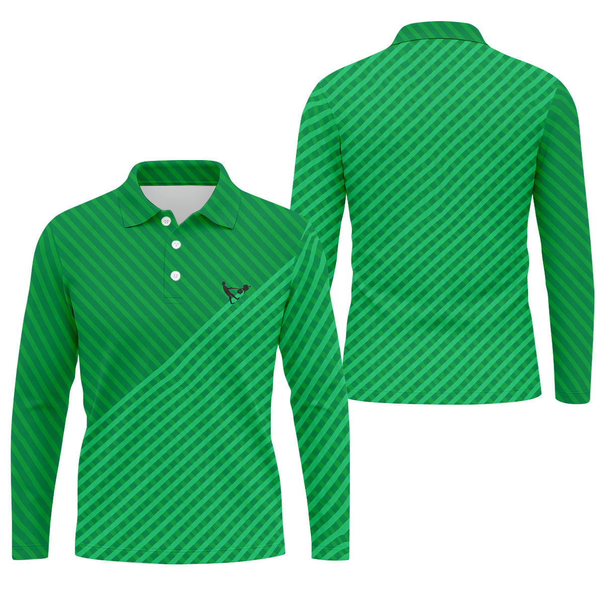 Lawn Mower Green Cross Stripe Father's Day Golf Shirt, Polo Shirts For Men, Golf Gift For Dad