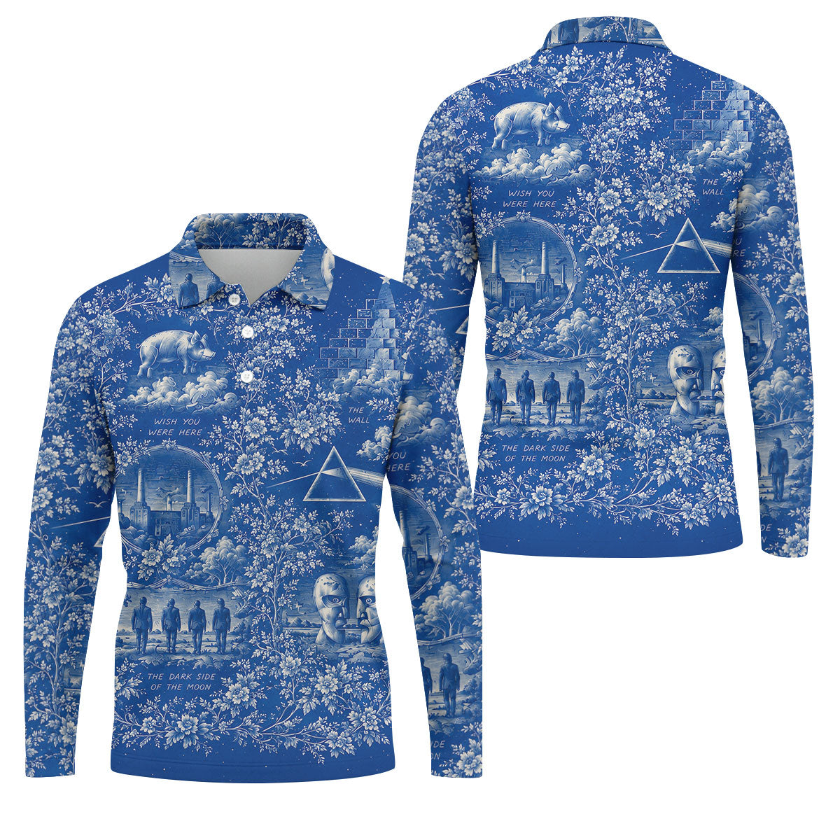 Surreal Retro Music Art Pattern Polo Shirt, Mens Golf Polo, Golf Polo Shirts For Men