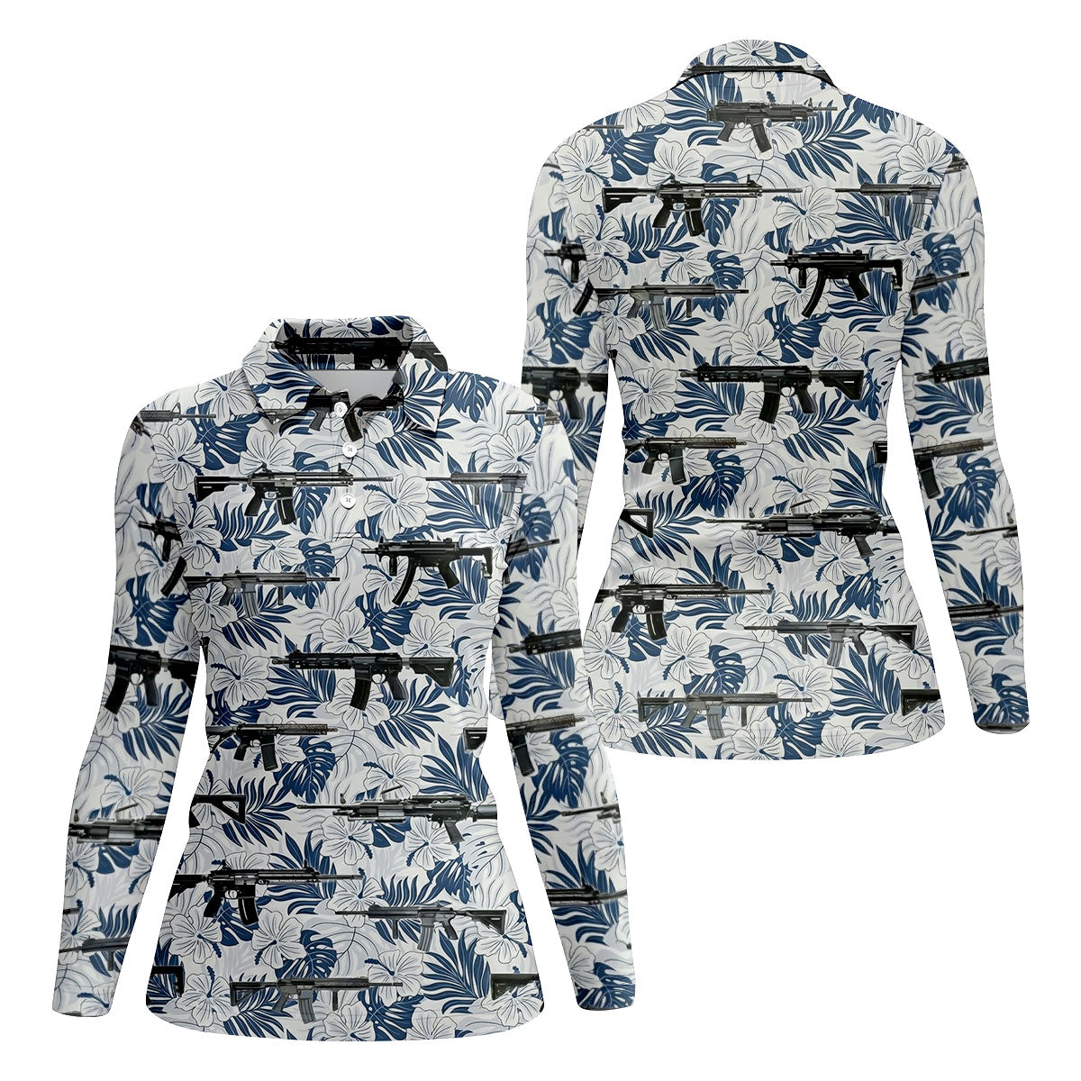 Military Theme Tropical Vibe Patriotic Golf Shirt, Women's Golf Tops, Ladies Golf Shirts, Women's Polo Shirt