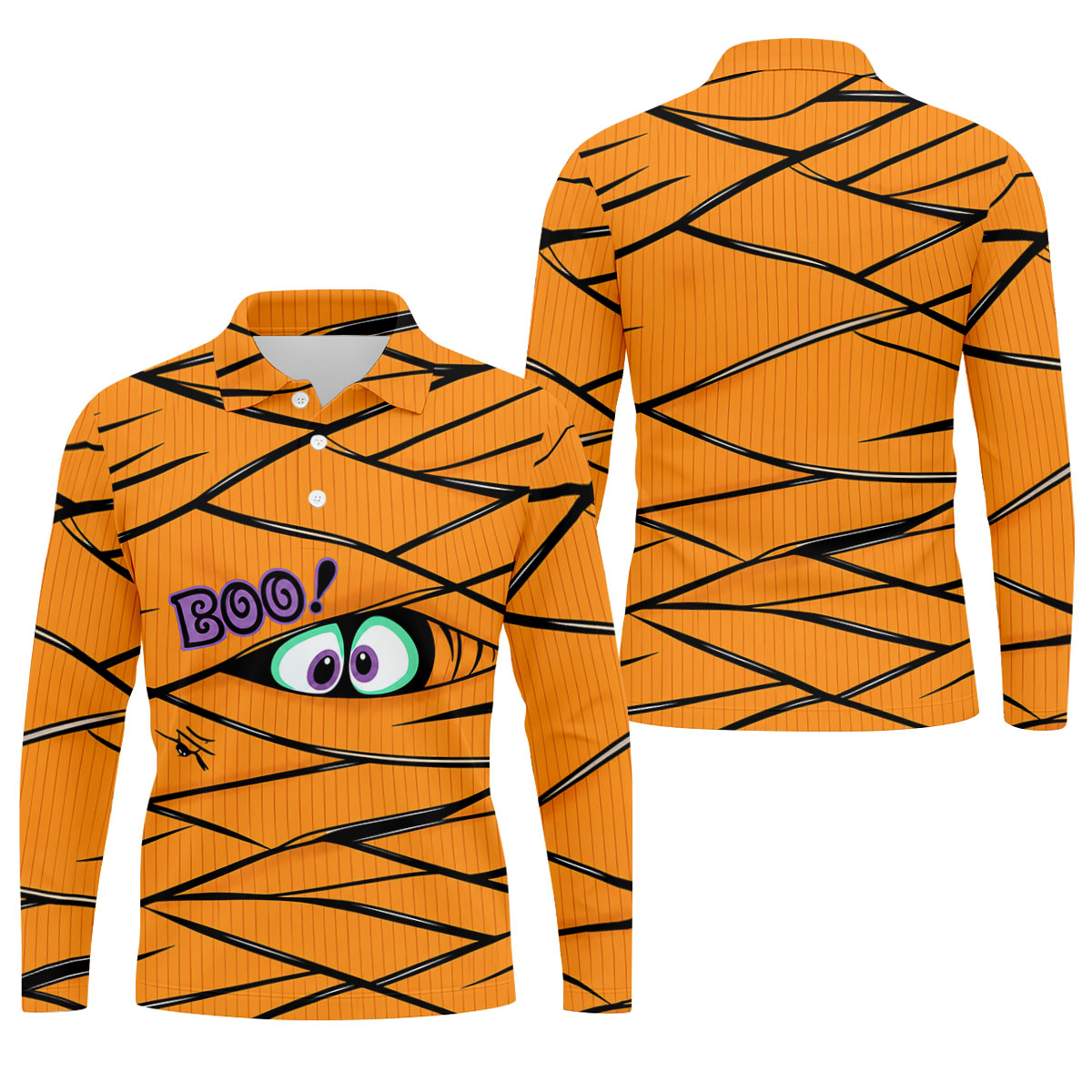 Boo Mummy Halloween Horror Character Polo Shirt, Polo Shirts For Men, Printed Golf Shirts