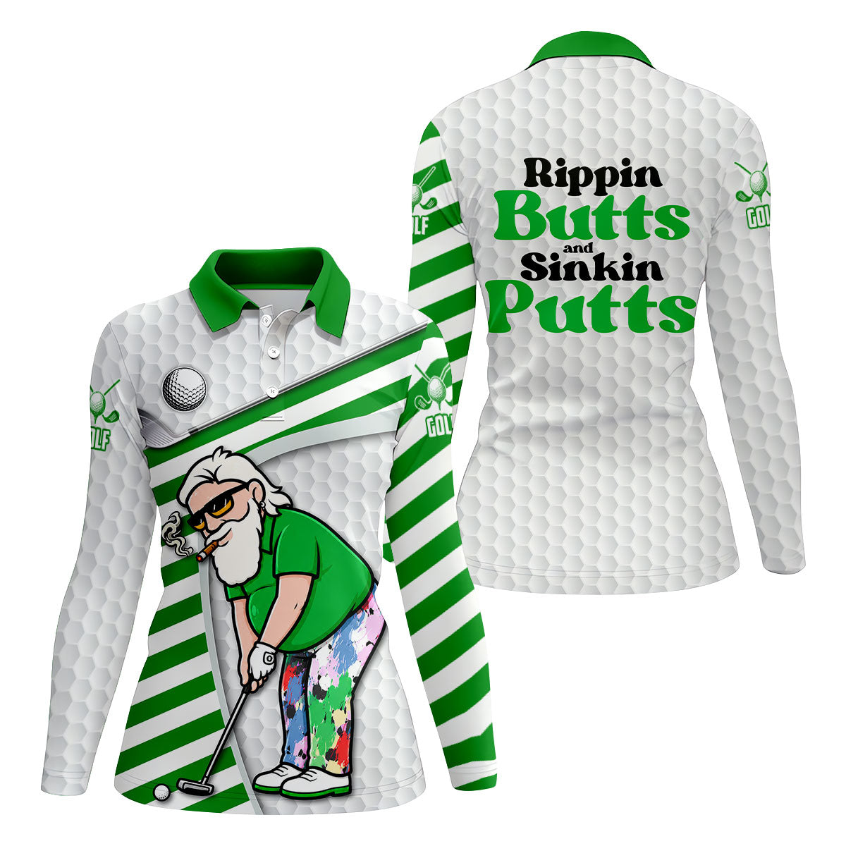 Funny Rippin Butts And Sinkin Putts Polo Shirt, Women’s Golf Polo, Golf Polo For Women