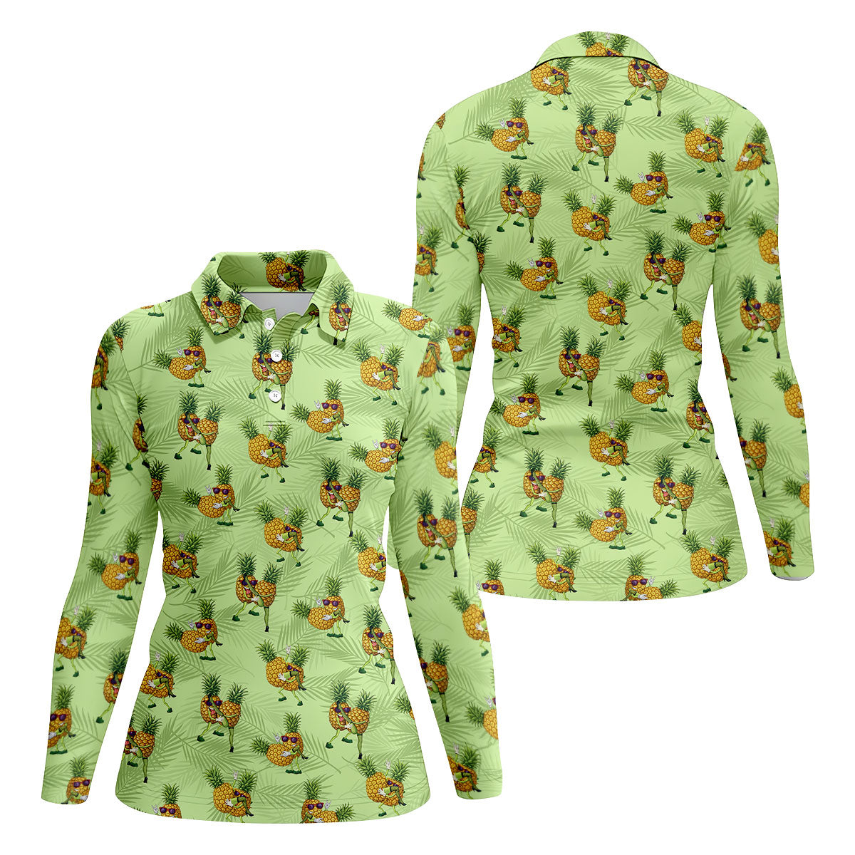 Pineapple Couple Naughty Position Fun Women's Golf Shirts, Valentines Golf Gift, Ladies Golf Polos
