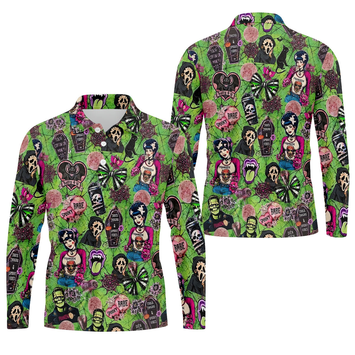 Halloween Horror Character Golf Polo Shirt, Mens Golf Polo, Golf Shirts For Men