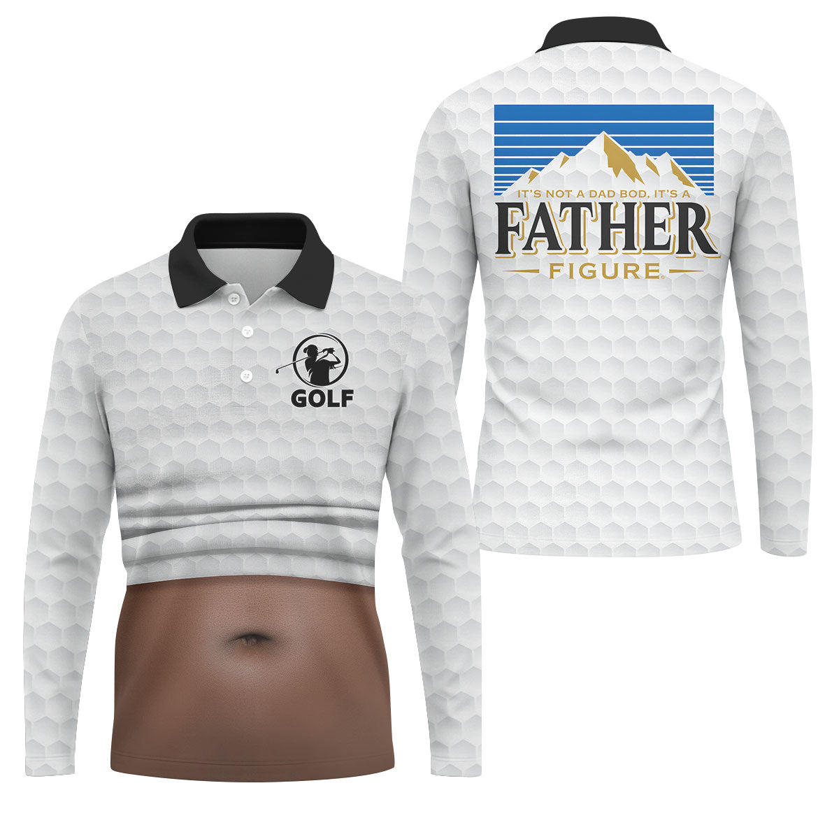 It's Not A Dad Bod It's A Father Figure Men's Funny Golf Shirts, Father's Day Golf Gift