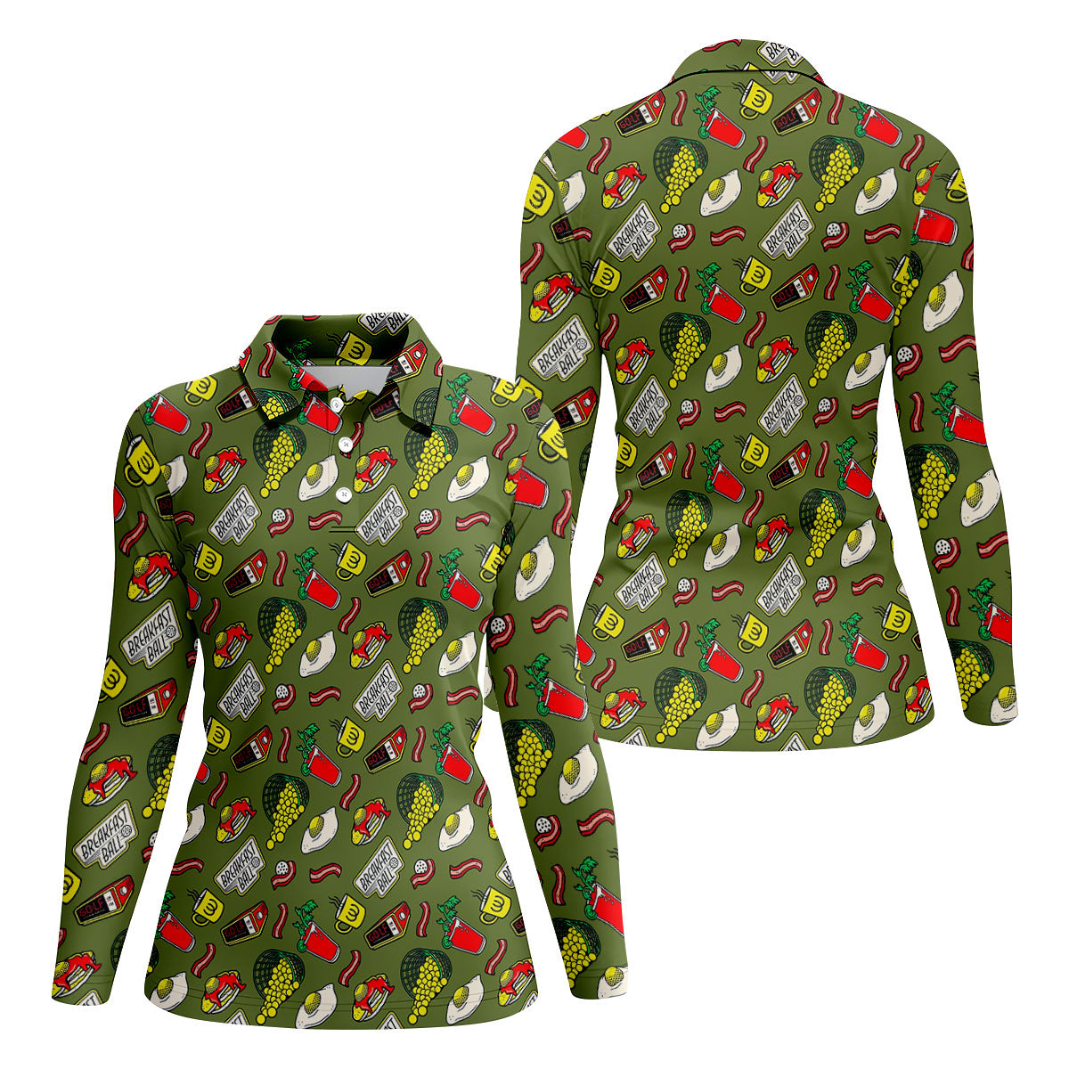 Breakfast Balls Golf Shirt For Women, Ladies Golf Shirts, Fun Women's Golf Shirts