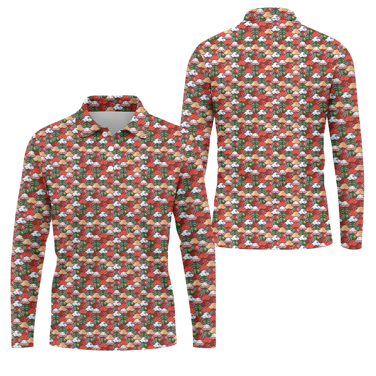 Fun Christmas Colorful Shirts For Men, Naughty Christmas Golf Shirt, Polo Shirts For Men, Golfing Apparel