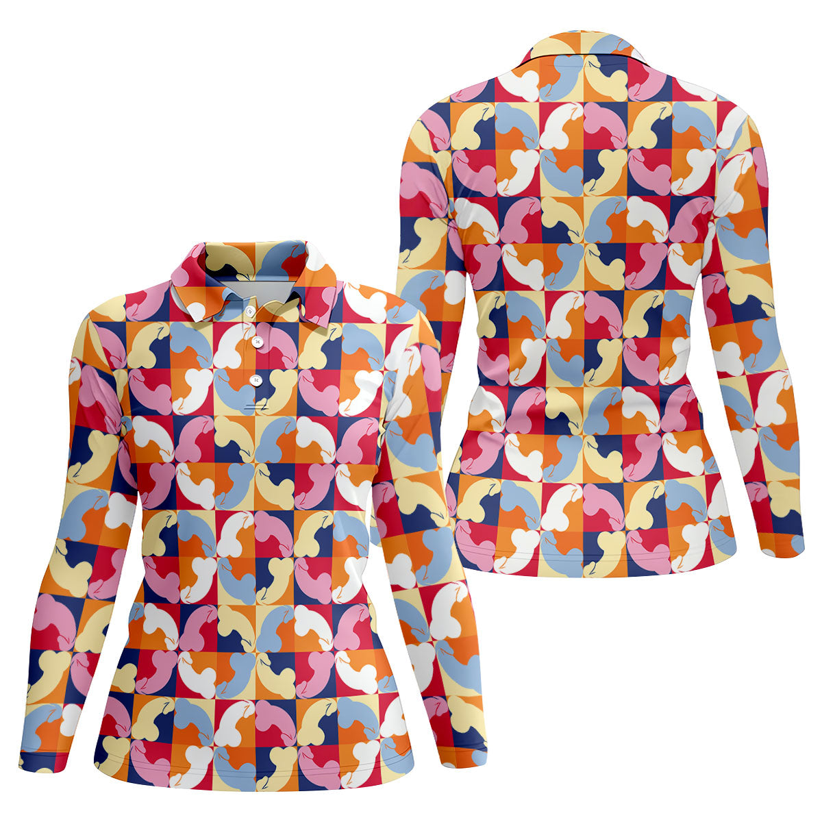 Funny Adult Retro Checkered Novelty Golf Shirt, Golf Tops For Women, Ladies Golf Top