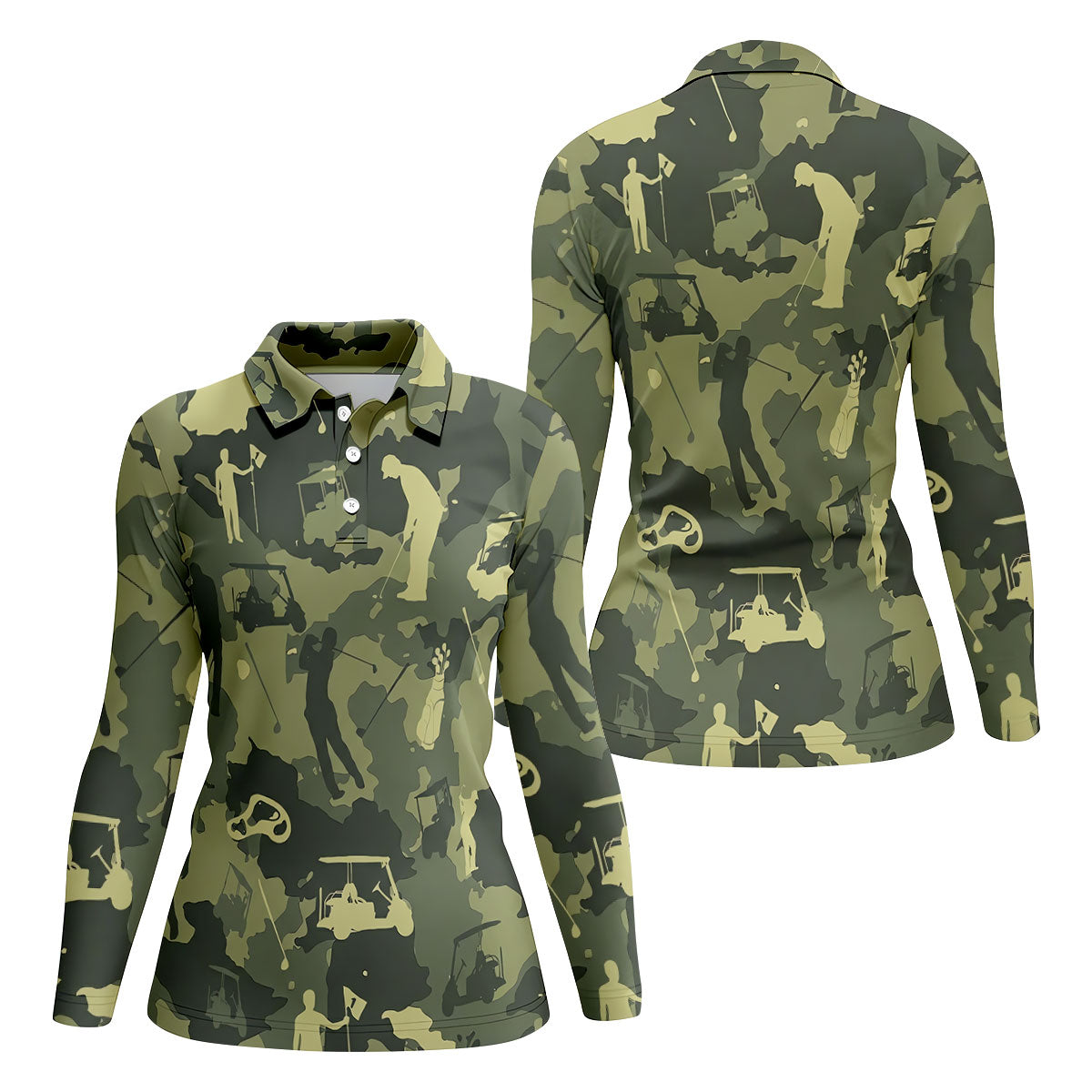 Golf Pose Camo Golf Shirt, Ladies Golf Tops, Golf Shirt For Women, Ladies Golf Shirts