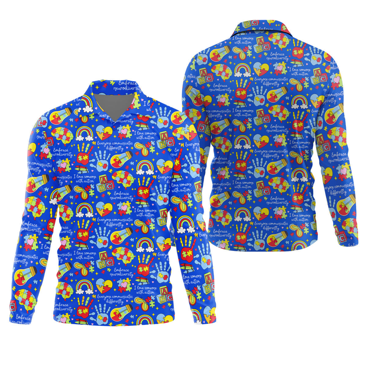 I Love Someone With Autism Blue Golf Shirt, Autism Awareness Color Polo ShirtFor Men, Golf Shirts For Men