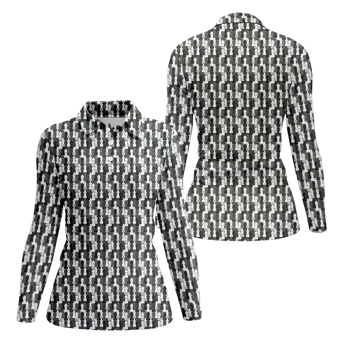 Funny Dirty Grey And White Women's Golf Tops, Fun Women's Golf Shirts, 250th Anniversary Ladies Golf Shirts