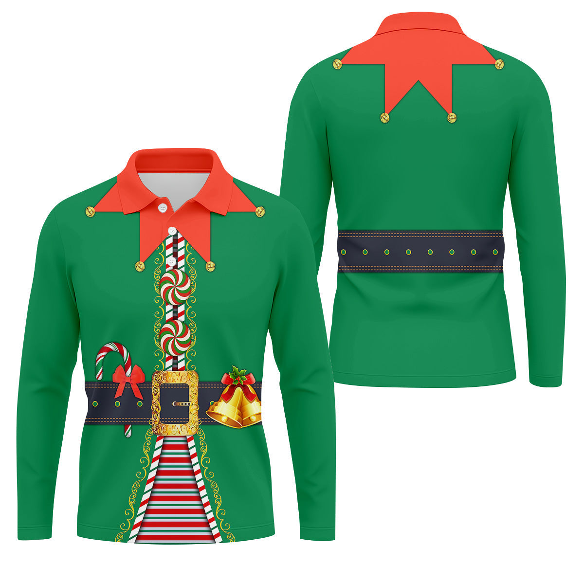 Funny Christmas Elf Golf Tops For Men, Christmas Golf Shirt, Polo Shirts For Men, Christmas Golf Shirt