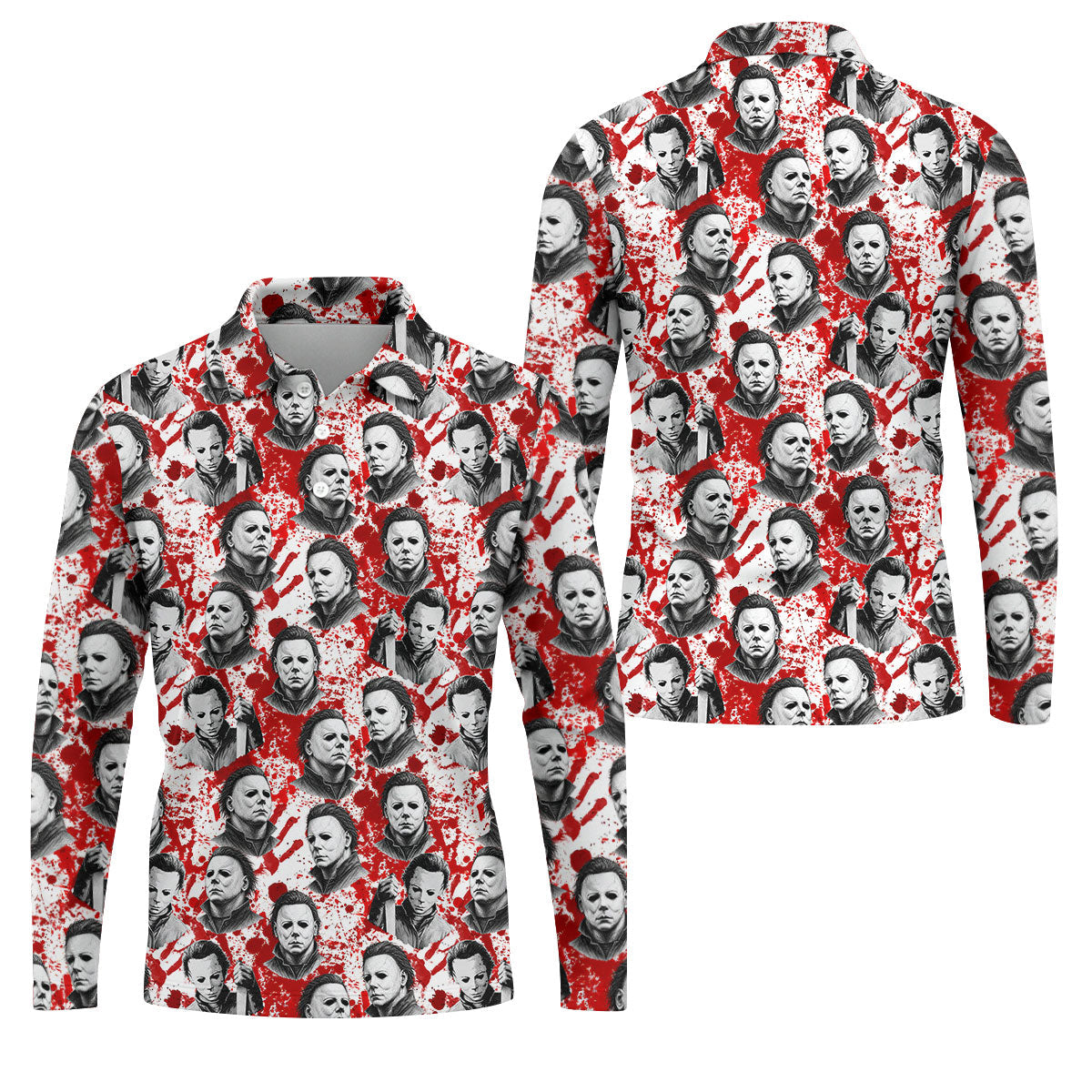 Halloween Masked Horror Character Polo Shirt, Mens Polo Shirts, Mens Golf Apparel