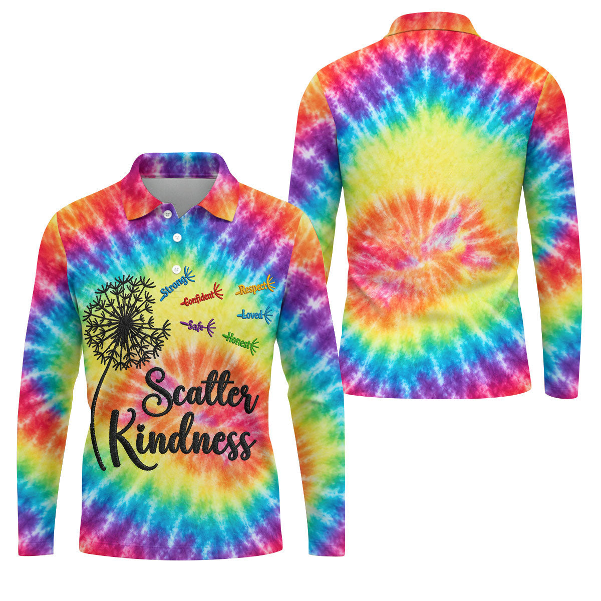 Scatter Kindness Suicide Awareness Polo Shirt, Mens Polo Shirts, Mens Golf Apparel