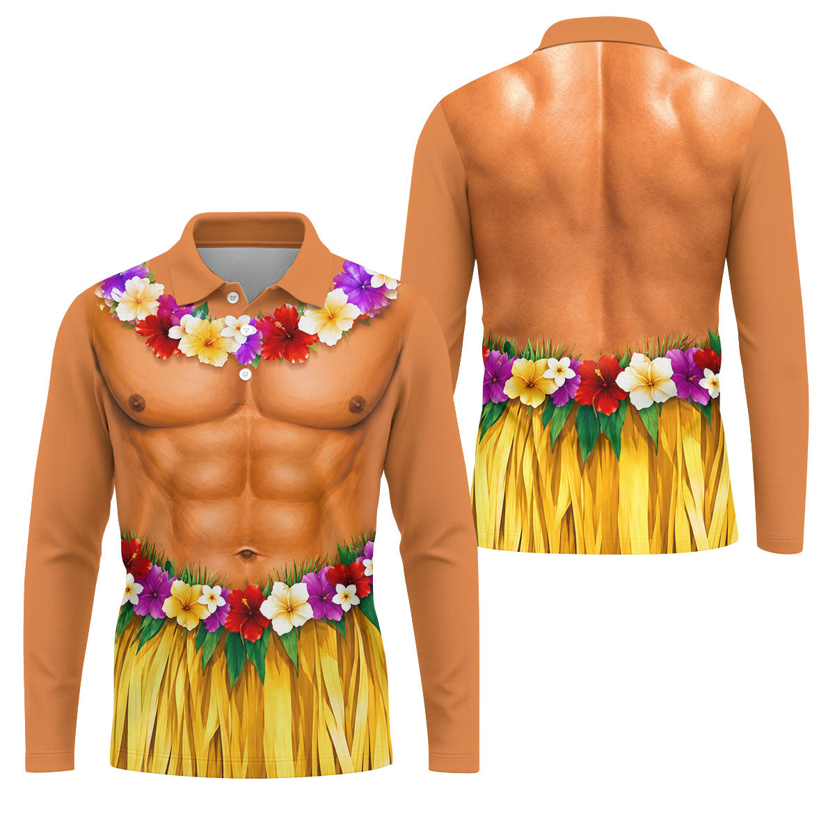 Funny Beach Body Golf Shirt, Hawaiian Luau Men's Golf Polo, Polo Shirts For Men